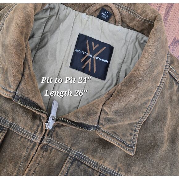 Industrial Exchange 
Distressed Faux Leather Bomber Jacket - Picture 7 of 9